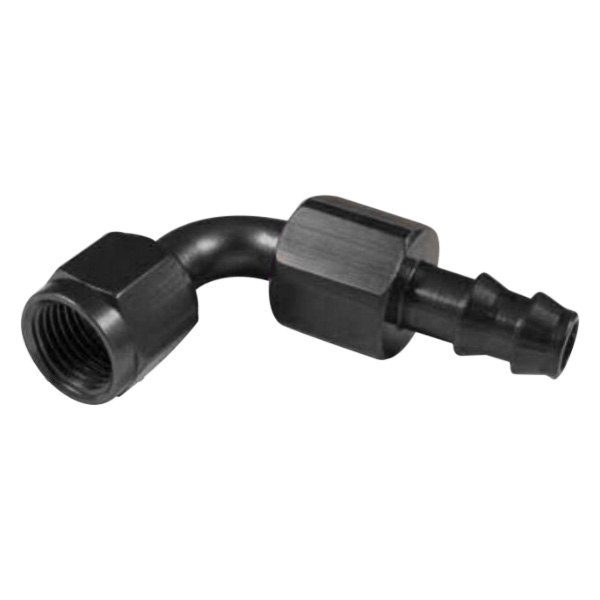 90 deg 8AN Push Lock House End - Black