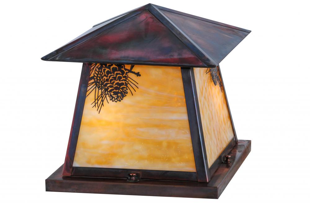 144035 14 in. Square Stillwater Winter Pine Pier Mount, Bronze