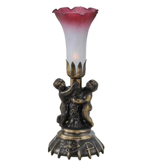 Picture of Meyda Tiffany 13798 13 x 5 in. Twin Cherub Pond Lily Mini Lamp