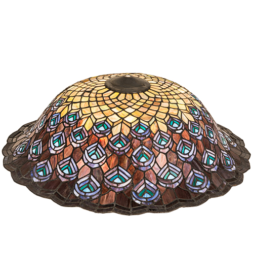 23950 8 x 24 in. Tiffany Peacock Feather Shade - Multicolor