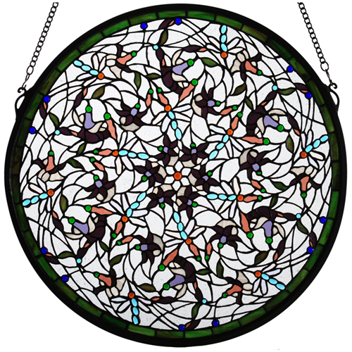 Medya 98951 22 x 22 in. Dragonfly Stained Glass Window