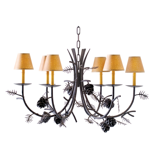 119769 42 in. Pinecone Chandelier - Chestnut