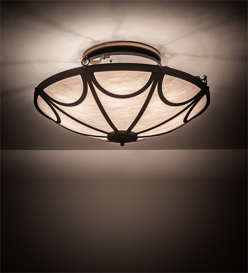 200476 42 in. Wide Carousel Semi-flushmount - Whitestone Idalight Wrought