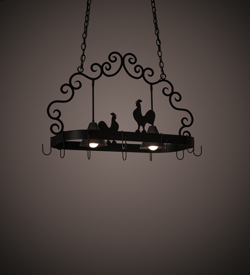 199553 32 in. Elana 2 Light Pot Rack, Cone Blackwash