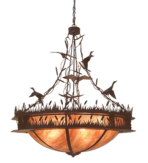 120159 48 in. Wide Ducks in Flight Inverted Pendant Chandelier
