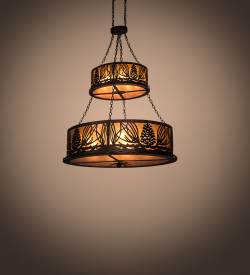 193499 48 in. Mountain Pine Two Tier Inverted Pendant