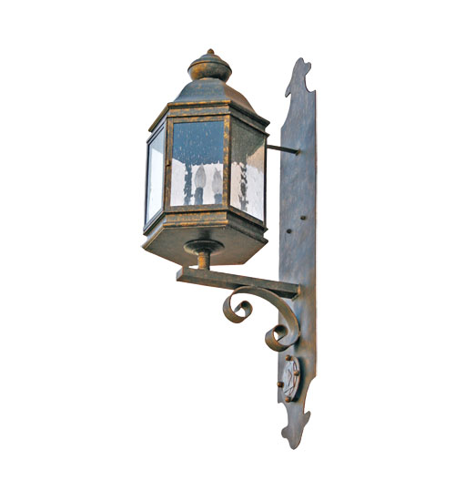 119847 12 in. Elemental Wall Sconce, Clear Seeded Glass Golden Bronze