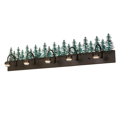 178528 48 in. Tall Pines 5 LT Vanity Hardware, Timeless Bronze & Green Trees