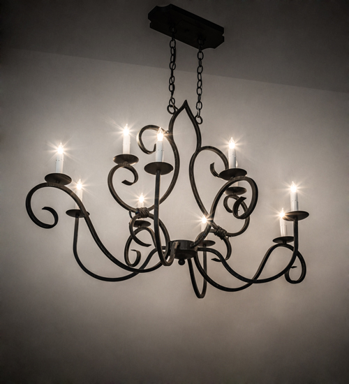 210724 48 in. Long Clifton Oval 10 Light Chandelier