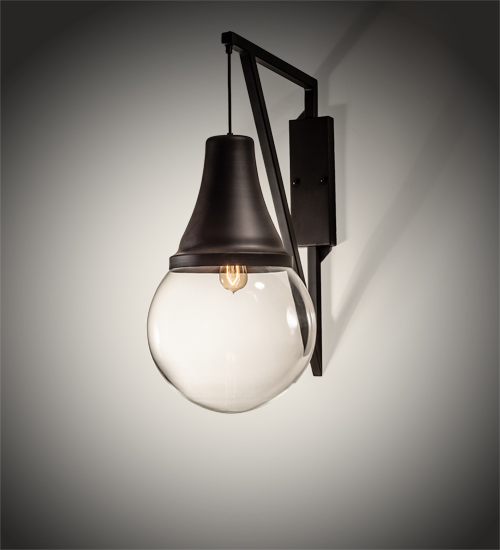 211155 14 in. Aideen Wall Sconce, Clear Glass Oil Rubbed Bronze