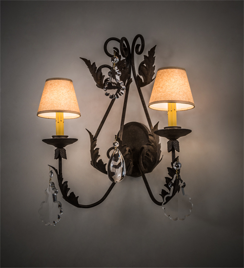 211476 18 in. French Elegance 2 Light Wall Sconce, Antiquity
