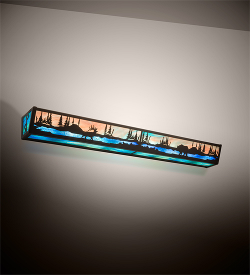 211730 48 in. Elk & Black Bear Personalized Vanity Light