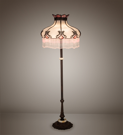 212568 62 in. High Elizabeth Floor Lamp, White & Pink