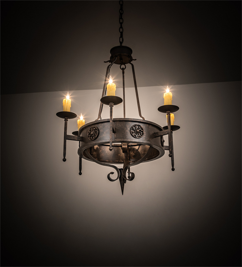 215034 30 in. Lorenzo Chandelier, 6 Light