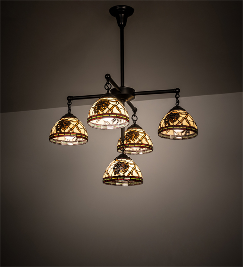 217630 30 in. Pinecone Dome Chandelier, 5 Light