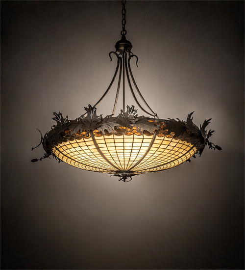218054 40 in. Greenbriar Oak Inverted Pendant, Beige Root Beer