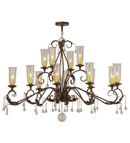 146948 63 in. Windsor 14 Light Oblong Chandelier