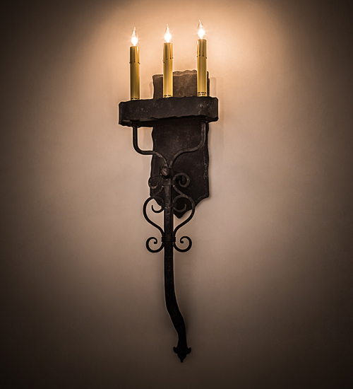 115637 10 in. Ahriman 3 Light Wall Sconce