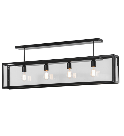 150011 47 in. Affinity Semi-Flushmount, Solar Black & Clear