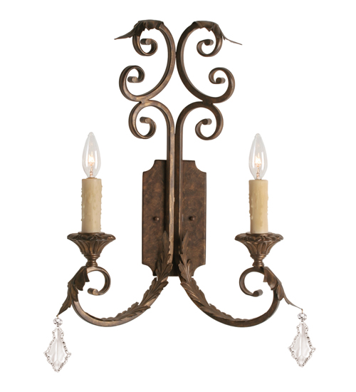 120211 16 in. Serratina 2 Light Wall Sconce