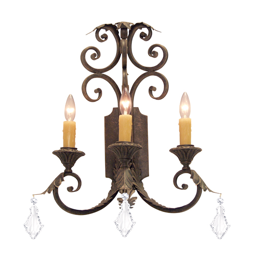 120213 16 in. Serratina 3 Light Wall Sconce