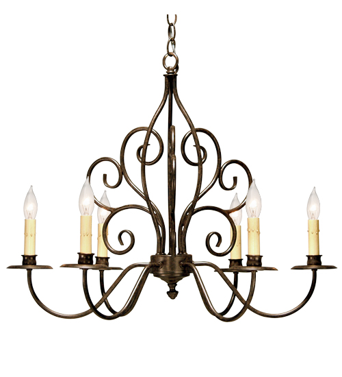 120793 28 in. Eve 6 Light Chandelier