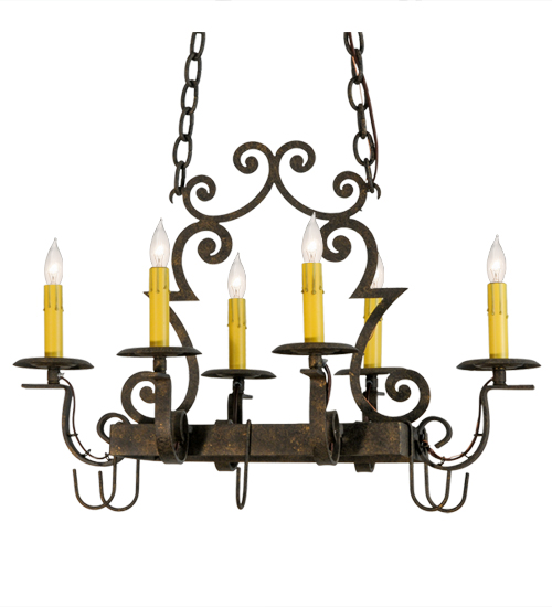 120248 26 in. Elara 3 Light Pot Rack