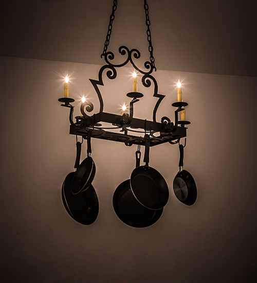121242 35 in. Elara 6 Light Pot Rack