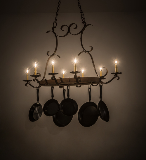 120250 53 in. Laramie 8 Light Pot Rack