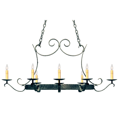 117018 51 in. Handforged Oval Pot Rack