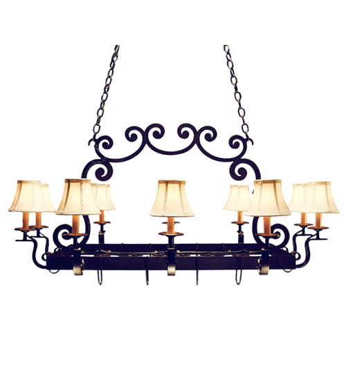 121243 48 in. Tourelle 10 Light Pot Rack