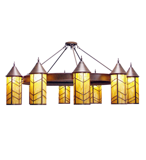 120255 90 in. Chevron 10 Light Chandelier