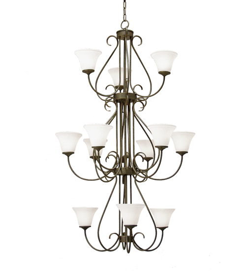 120260 36 in. Jaqueline 12 Light Three Tier Chandelier