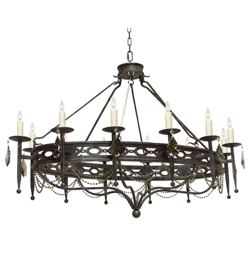 120261 60 in. Jasmine 12 Light Oblong Chandelier