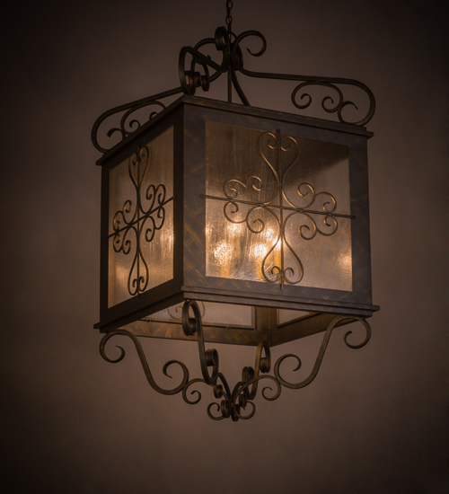 120267 48 in. Myra Lantern Pendant, Clear & Seedy