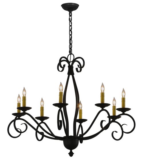 115923 36 in. Sienna 8 Light Chandelier, Sunflower & Black