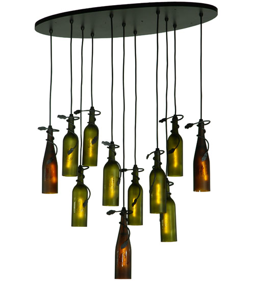 137355 36 in. Personalized Thirsty Owl 11 Wine Bottle Cascading Pendant