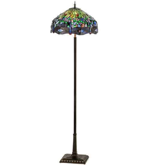 151154 67 in. Tiffany Hanginghead Dragonfly Floor Lamp