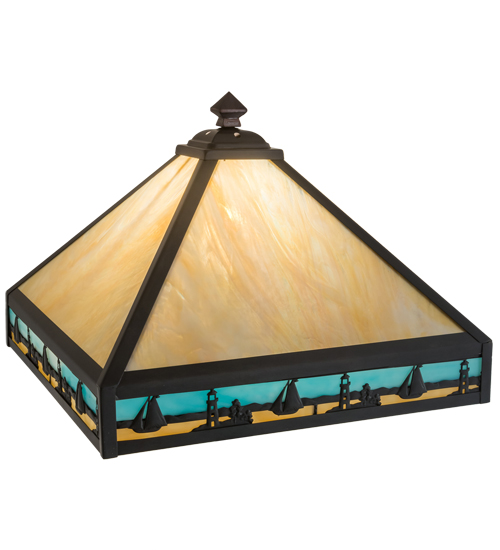 15141 16 in. Square Sailboat Mission Wall Shade