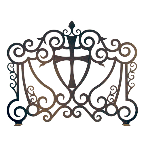 162755 42 in. Cross with Crest Fireplace Screen
