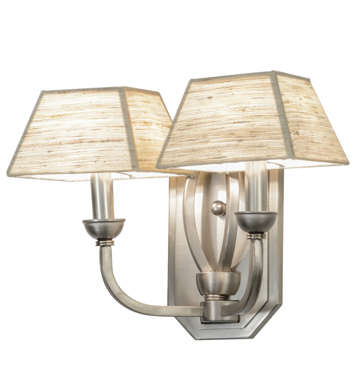 142263 14 in. Cesta 2 Light Wall Sconce, Beige