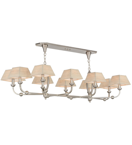 142272 58 in. Cesta 10 Light Oblong Chandelier, Ruby & Beige