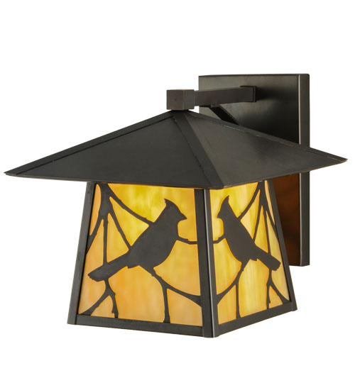 143329 12 in. Stillwater Song Bird Solid Mount Wall Sconce, Beige