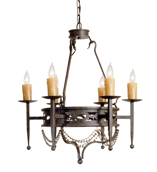 115171 28 in. Jasmine 6 Light Chandelier