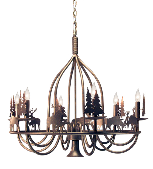 120983 32 in. Ciervo 6 Light Chandelier
