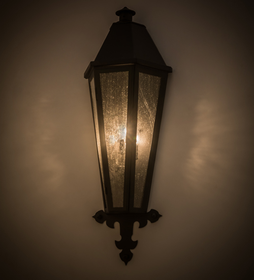 14 in. Millesime Lantern Wall Sconce - Chocolate, Black & Seedy