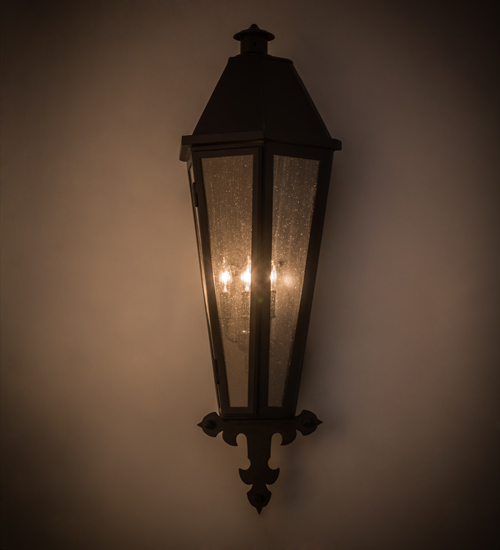 14 in. Millesime Lantern Wall Sconce - Chocolate, Black & Seedy