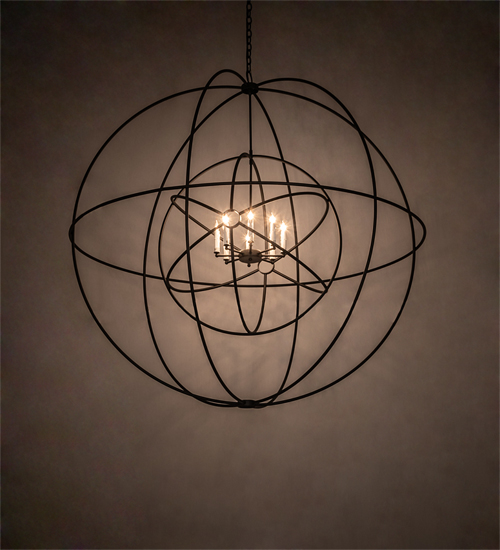 202102 60 in. Atom Enerjisi 8 Light Chandelier - Black