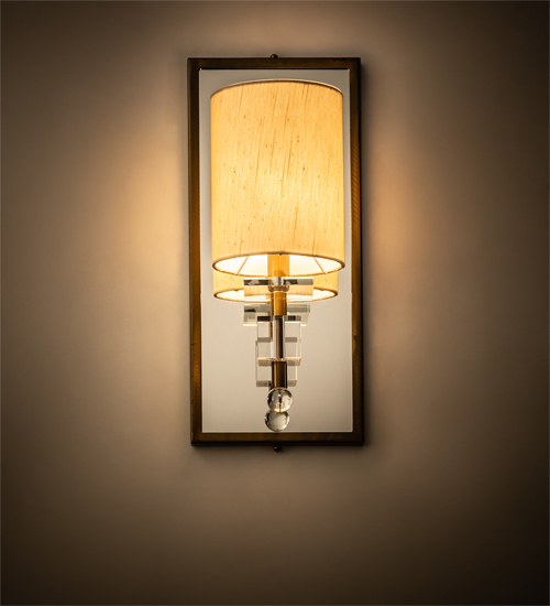 190176 8 in. Barfleur Wall Sconce - Brass Tint & Crystal