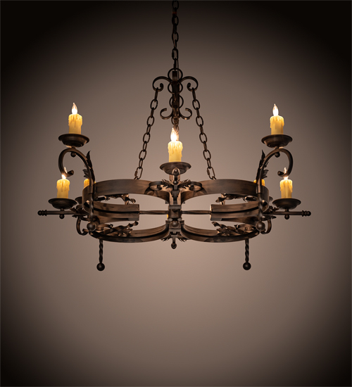 199184 42 in. Andorra 8 Light Chandelier - Rust Finish